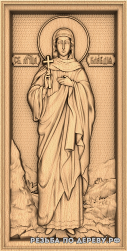 Резная икона Святая мученица Клавдия из дерева